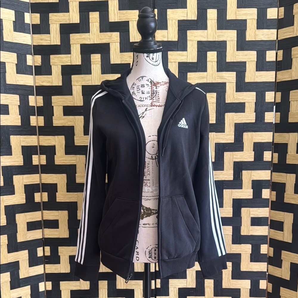 Adidas Women's Black Hoodie with Zipper